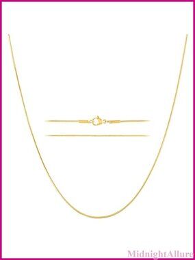 24K Gold Plated Stainless Steel Thin Snake Chain Necklace